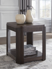Coral Furniture - Ashley Furniture - Carlibrie End Table - Rectangular End Table / Warm Brown - T700-3