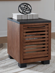 Coral Furniture - Ashley Furniture - Kallari Chairside End Table - Chair Side End Table / Warm Brown/Black - T737-7