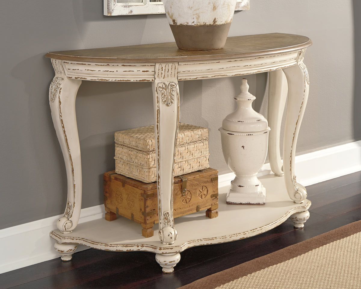 Coral Furniture - Ashley Furniture - Realyn Sofa Table - Sofa Table / White/Brown - T743-4