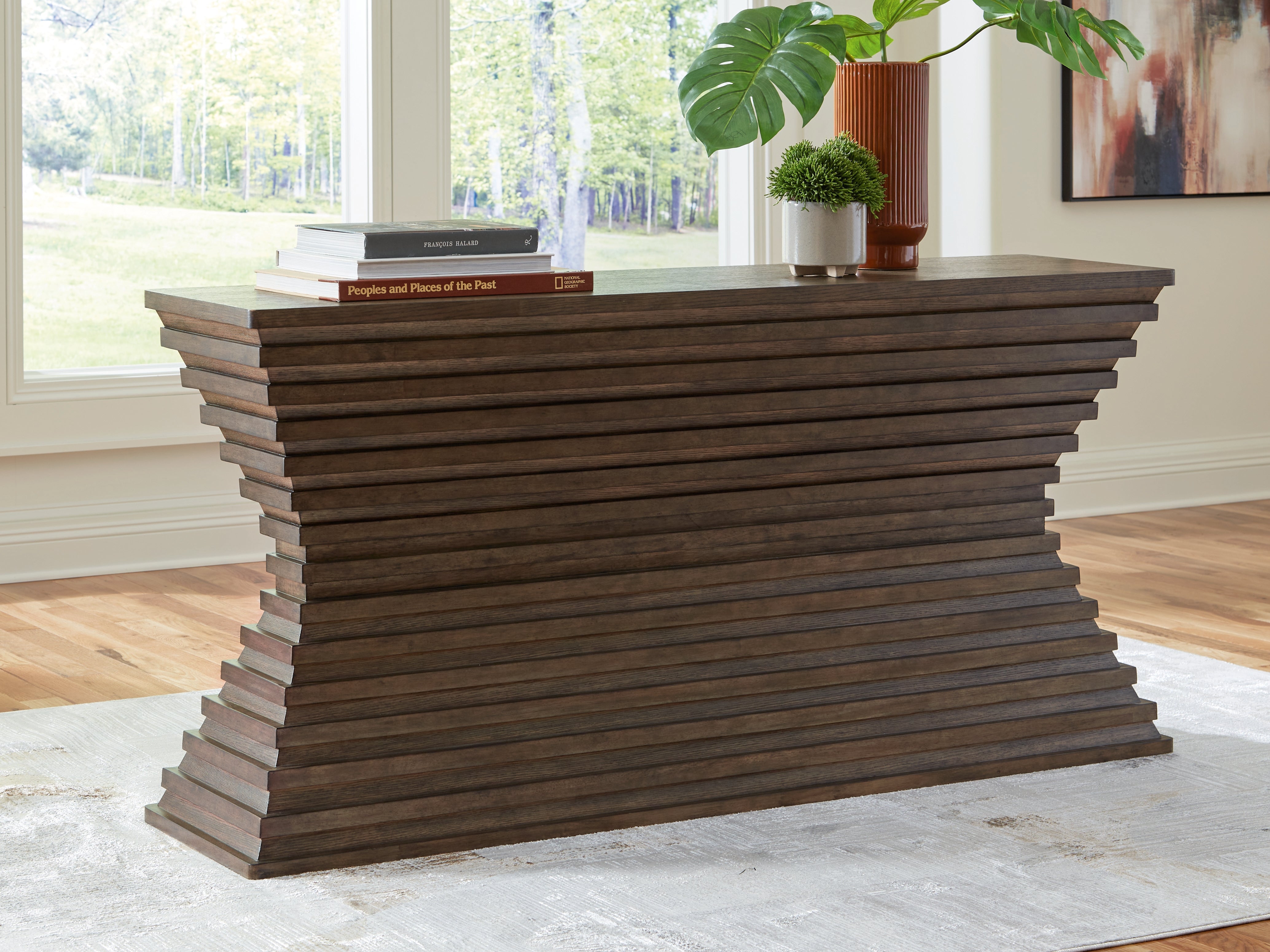 Coral Furniture - Ashley Furniture - Hannodream Sofa Table - Sofa Table / Warm Brown - T821-4