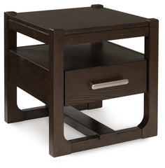 Coral Furniture - Ashley Furniture - Breckington End Table - Rectangular End Table / Dark Brown - T656-3