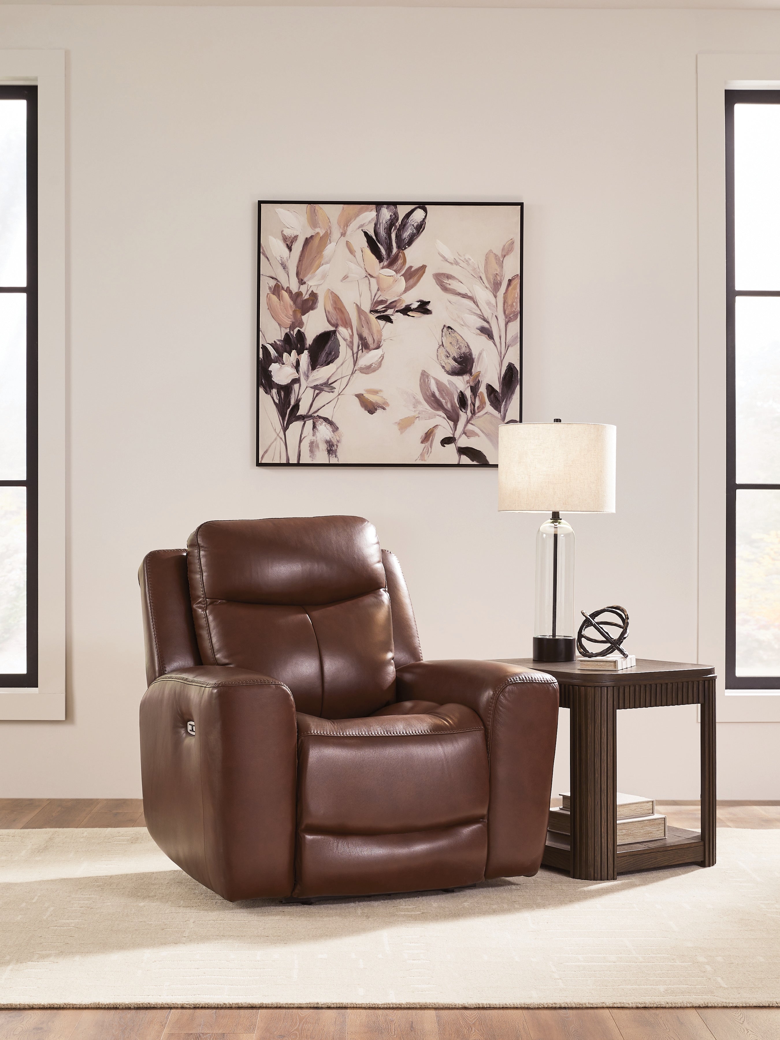Coral Furniture - Ashley Furniture - Next Move Living Room - PWR Recliner/ADJ Headrest / Mahogany - PCU1210213