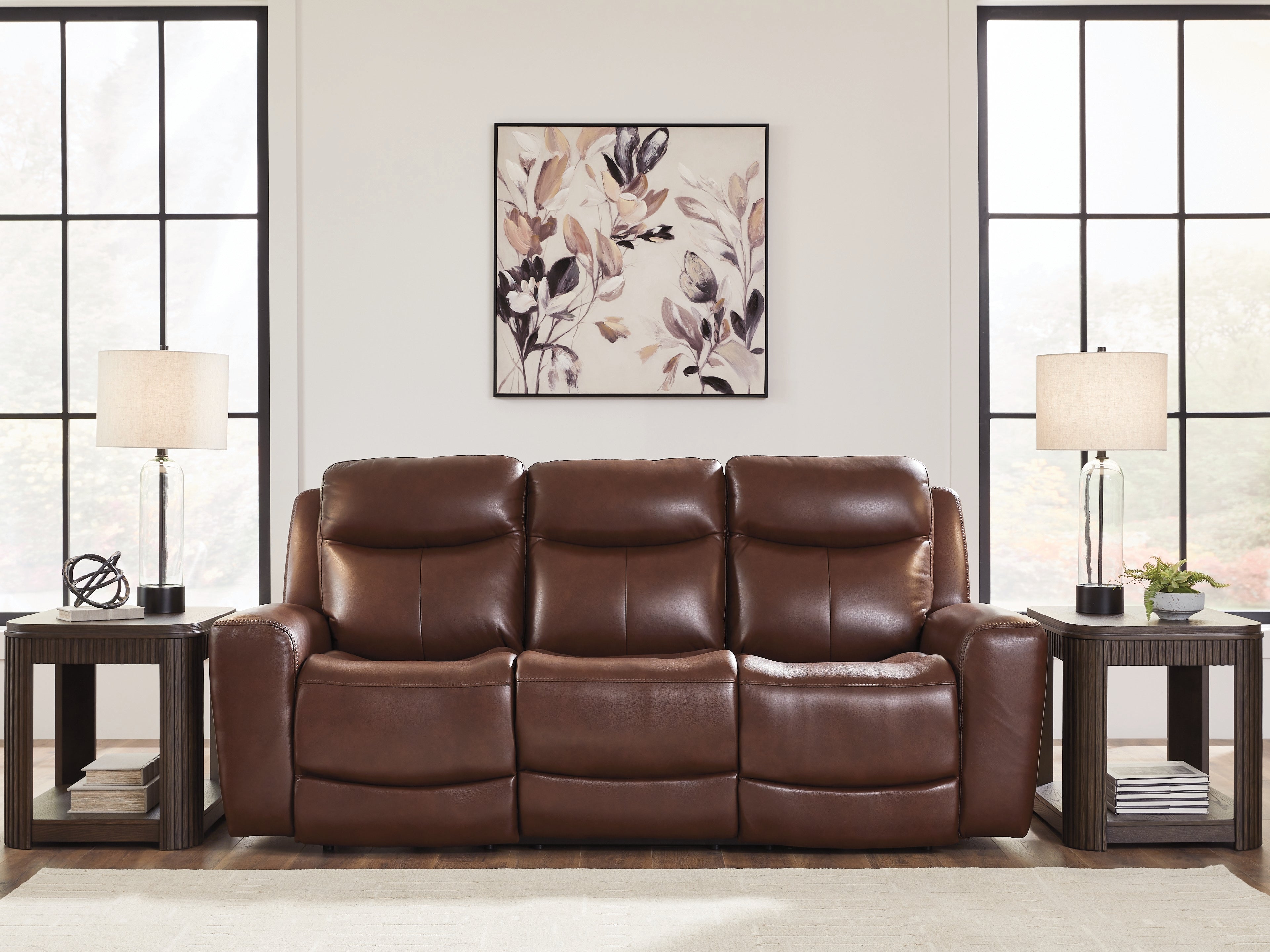Coral Furniture - Ashley Furniture - Next Move Living Room - PWR REC Sofa with ADJ Headrest / Mahogany - PCU1210215