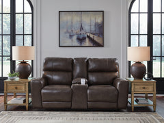 Coral Furniture - Ashley Furniture - Crossplex Living Room - PWR REC Loveseat/CON/ADJ HDRST / Smoke - PCU6450618