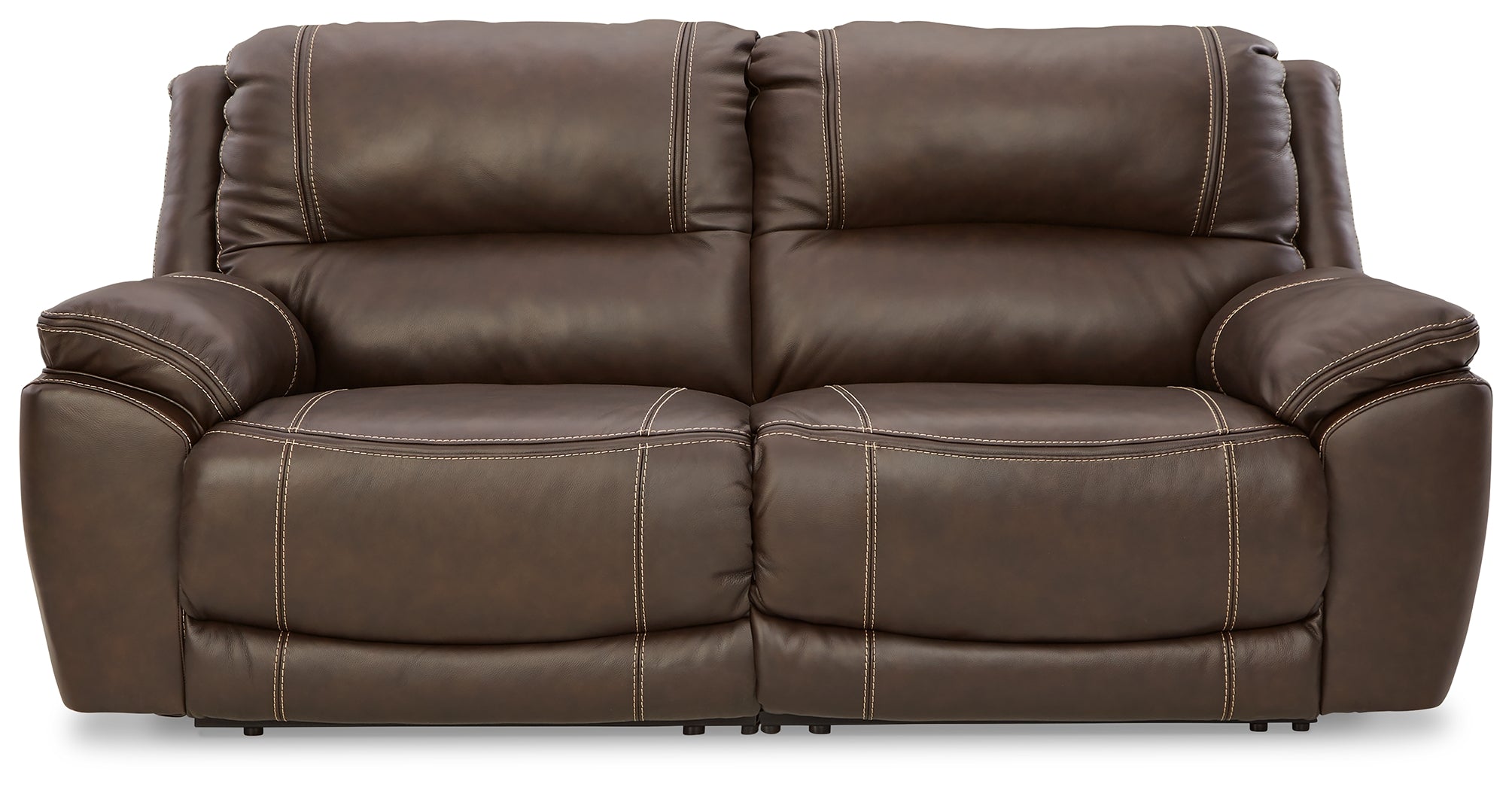 Coral Furniture - Ashley Furniture - Dunleith Sectional - 2-Piece Power Reclining Sectional Loveseat / Chocolate - U71604S3