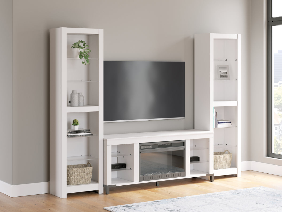Coral Furniture - Ashley Furniture - Brollevi Entertainment Center - 3-Piece Entertainment Center / White - W2722W1