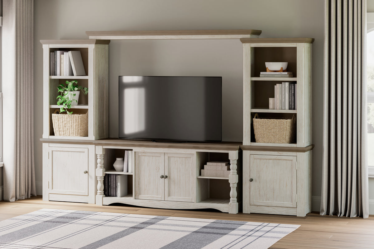 Coral Furniture - Ashley Furniture - Havalance Entertainment Center - 4-Piece Entertainment Center / Two-tone - W814W1